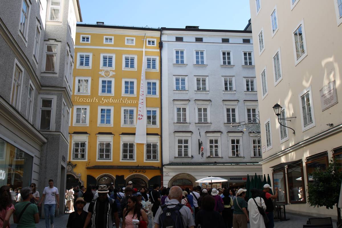 Mozart's house. There are a hundred tourists milling about it at any given time.