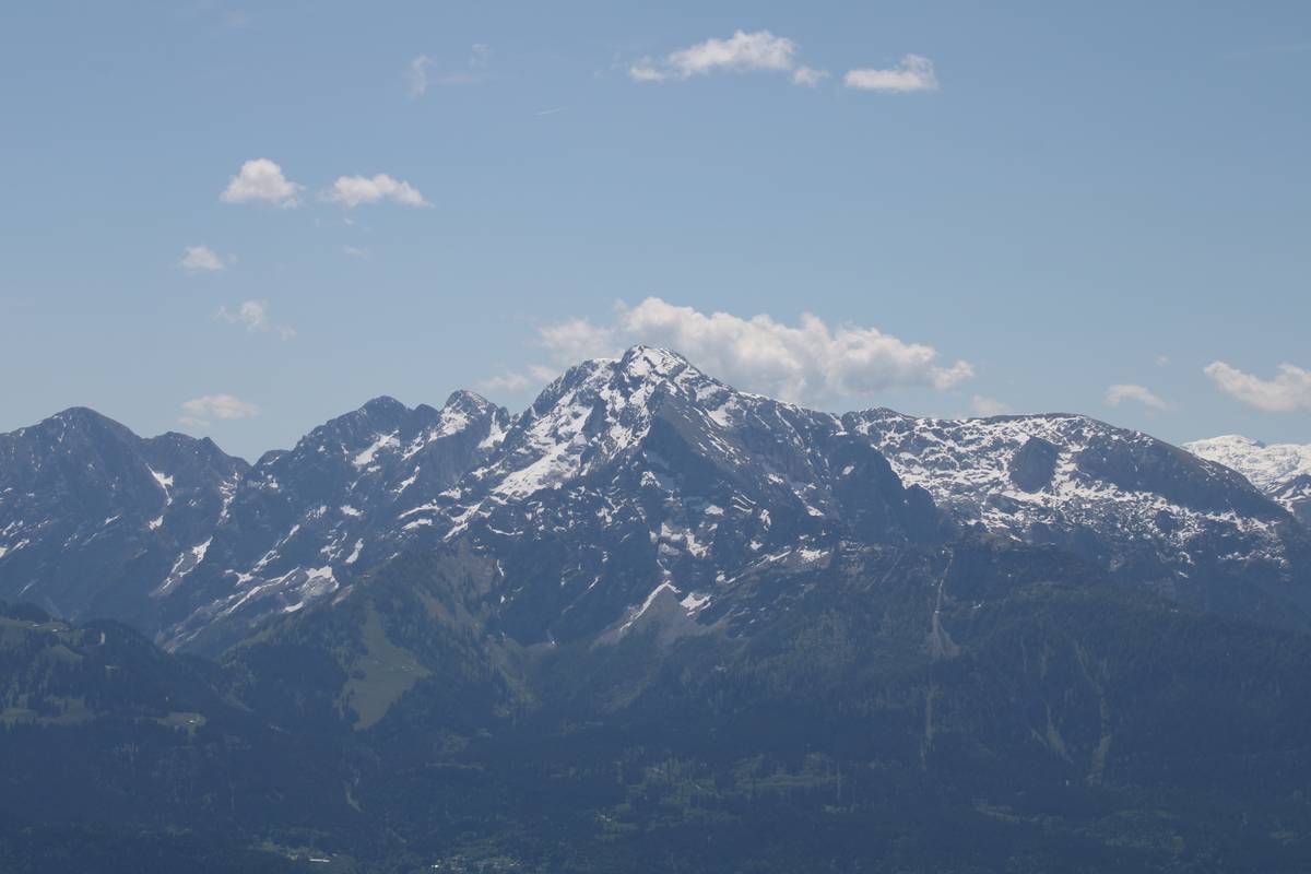 A landscape photo of the mountain ridge